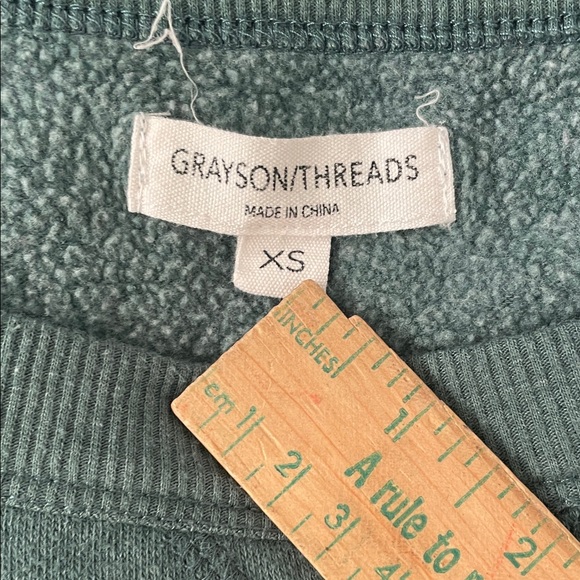 Grayson Threads Teal 'Good Vibes' Crew Neck Sweatshirt - Picture 2 of 7